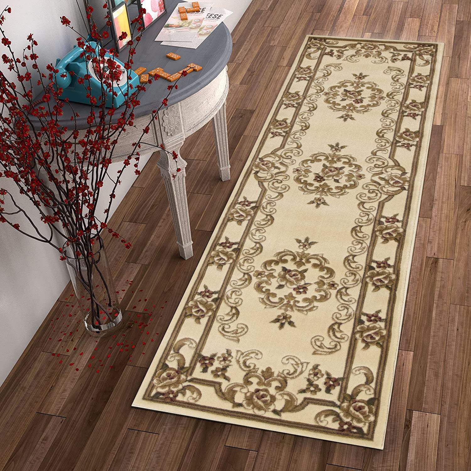 2' X 8' Ivory Medallion Runner Rug - Image 6