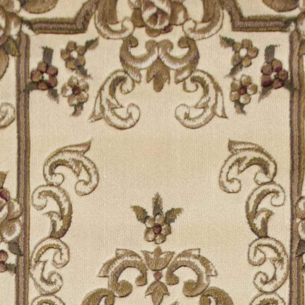2' X 8' Ivory Medallion Runner Rug - Image 8