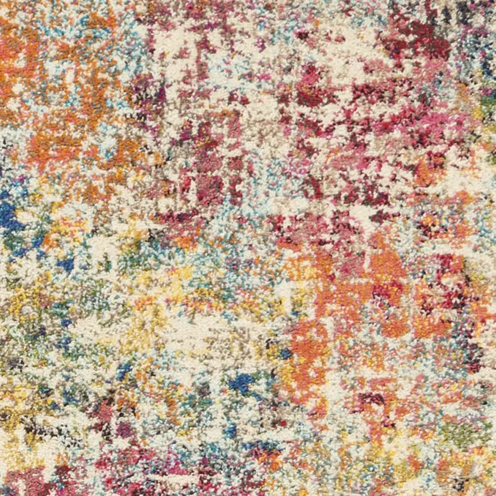 2' X 8' Pink Abstract Power Loom Distressed Non Skid Runner Rug - Image 3
