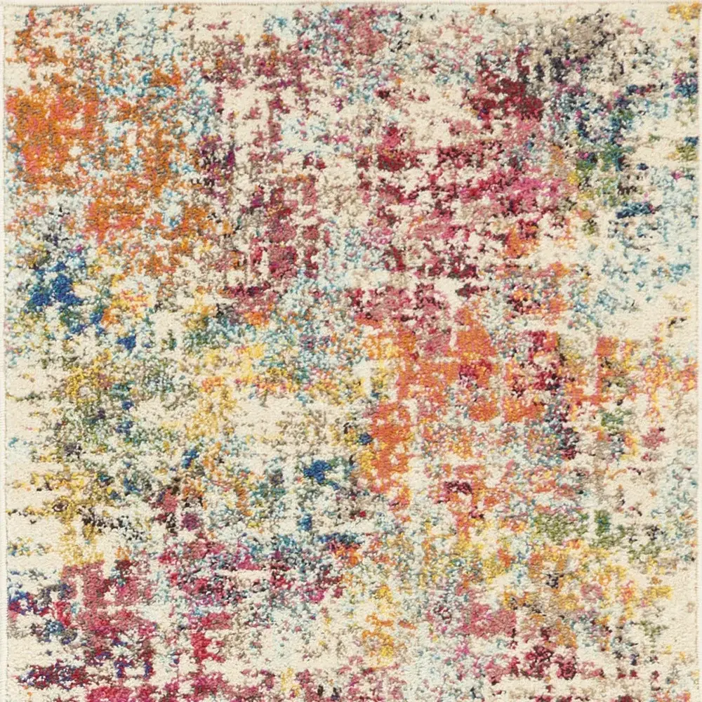 2' X 8' Pink Abstract Power Loom Distressed Non Skid Runner Rug - Image 4