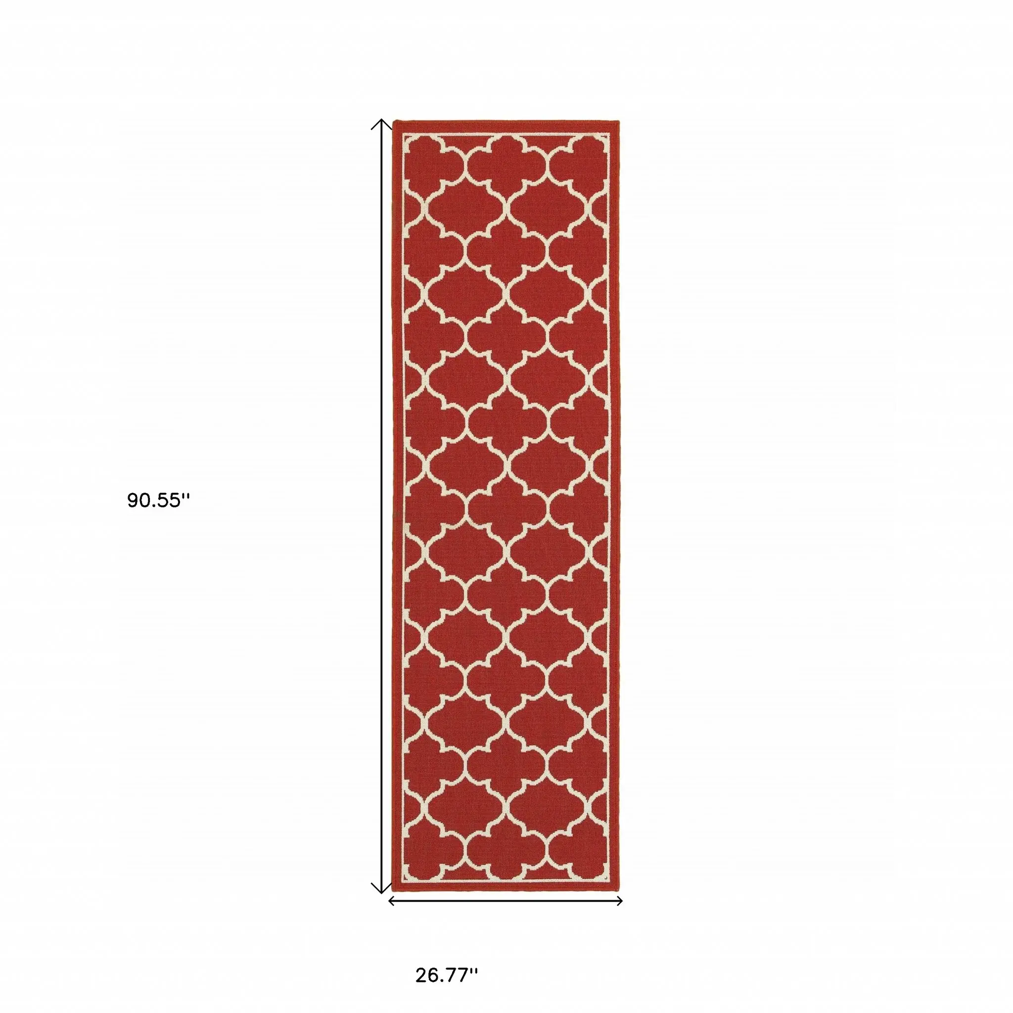 2' X 8' Red and Ivory Indoor Outdoor Area Rug - Image 5