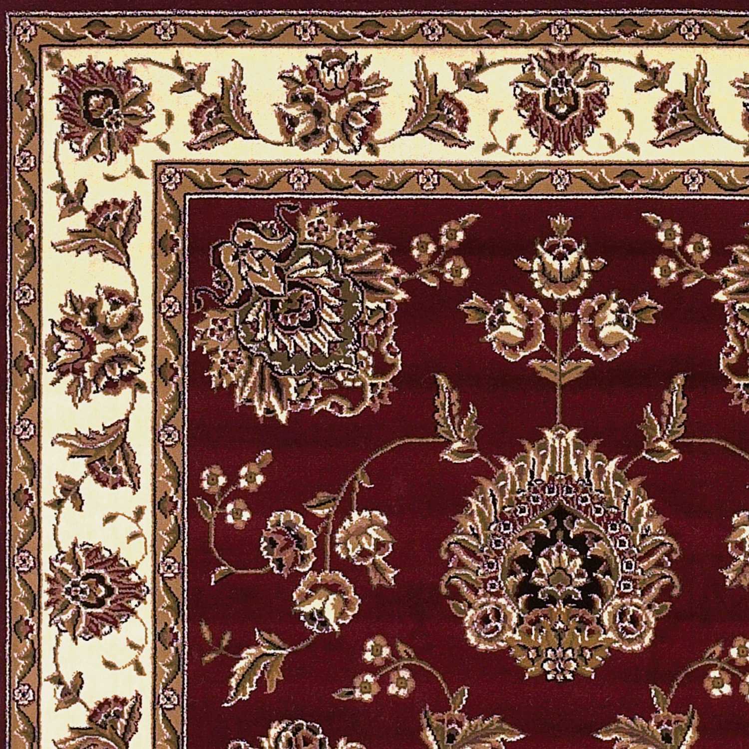 2' X 8' Red Or Ivory Floral Bordered Runner Rug - Image 3