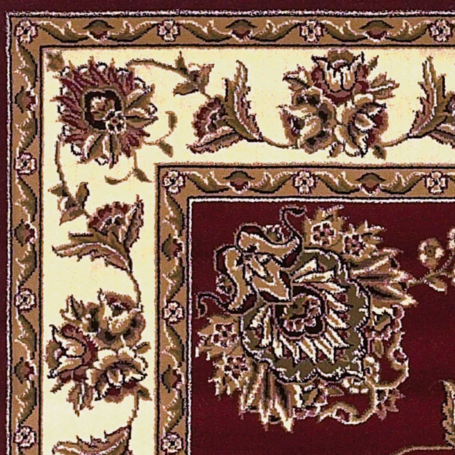 2' X 8' Red Or Ivory Floral Bordered Runner Rug - Image 4