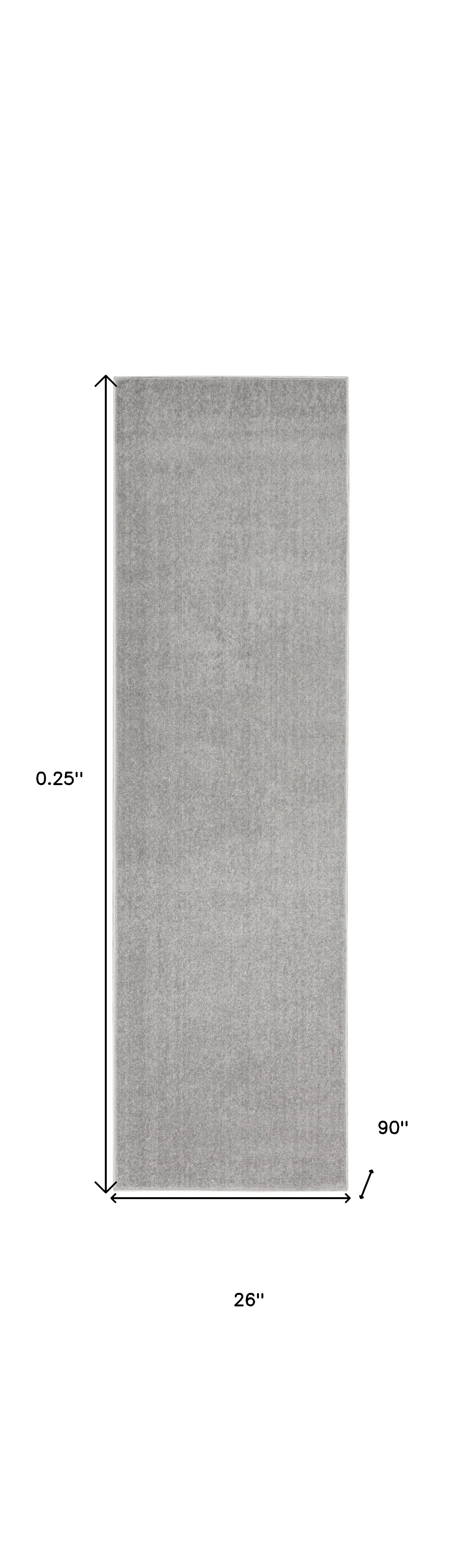 2' X 8' Silver Grey Non Skid Indoor Outdoor Runner Rug - Image 8