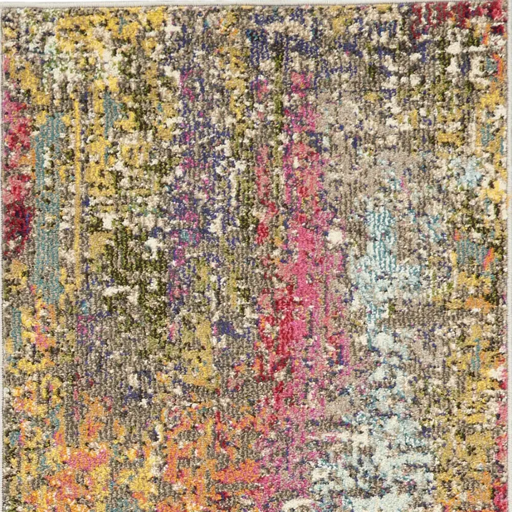2' X 8' Sunset Abstract Power Loom Non Skid Runner Rug - Image 3