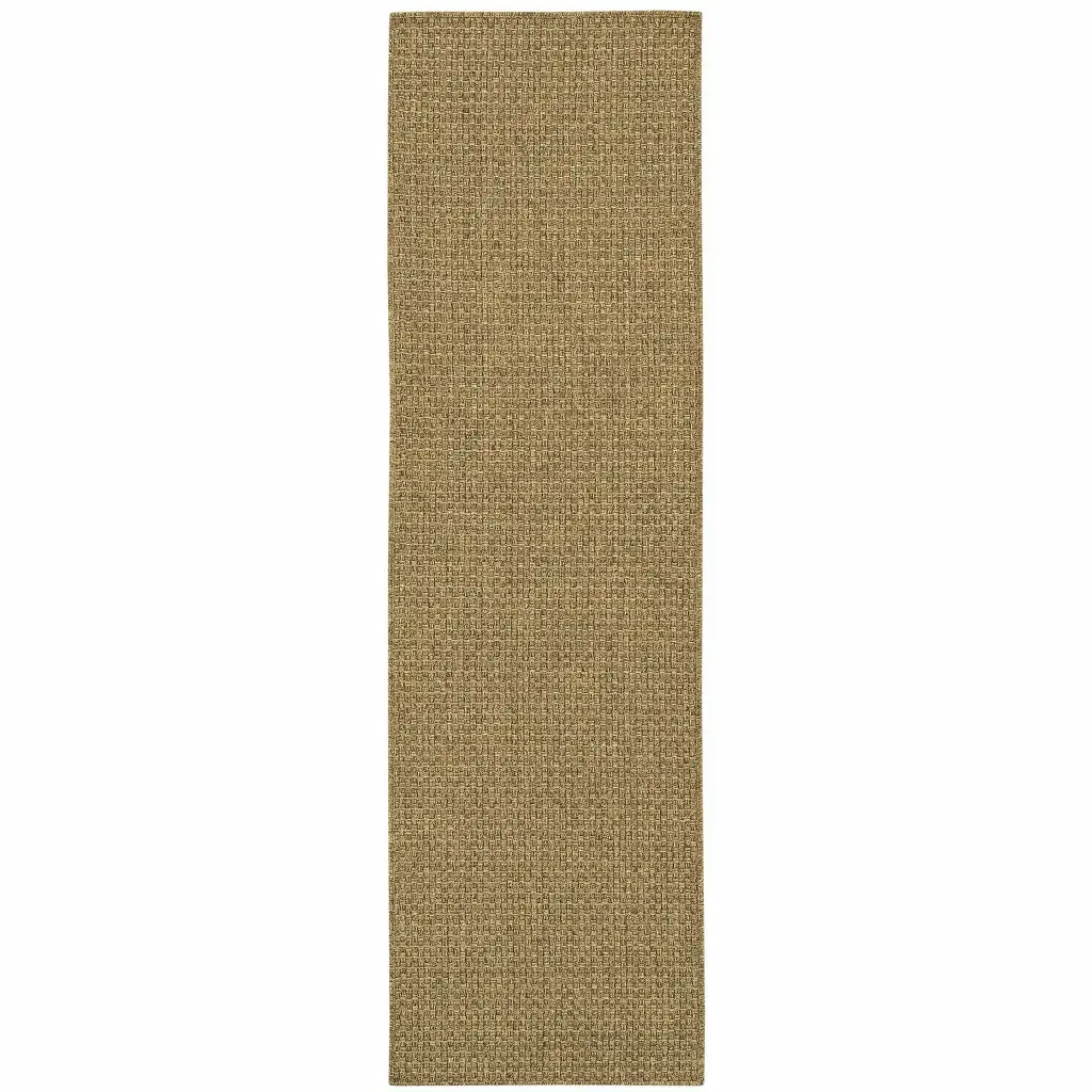 2' X 8' Tan Indoor Outdoor Area Rug - Image 4