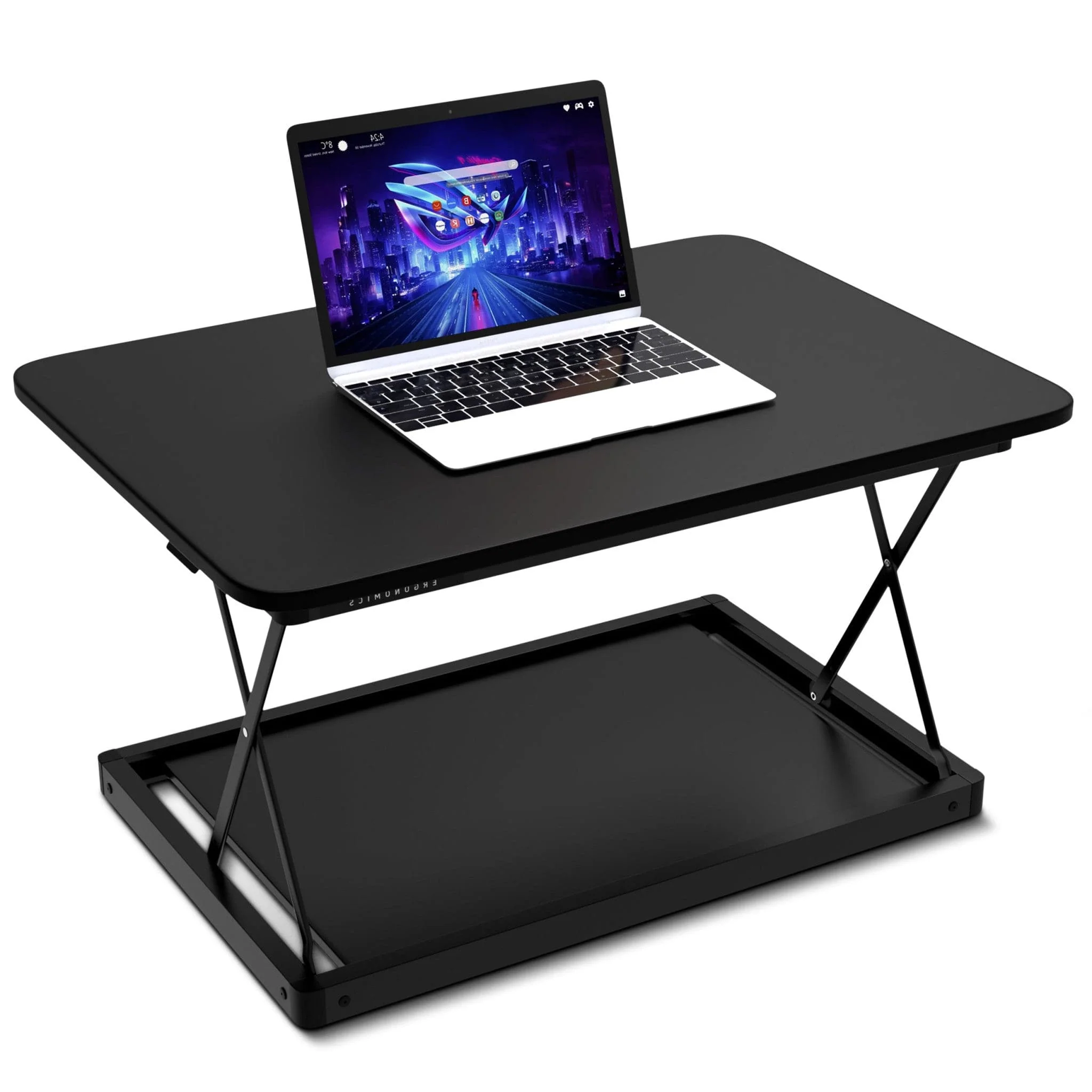 20" Adjustable Black Stainless Steel Standing Desk Converter - Image 4