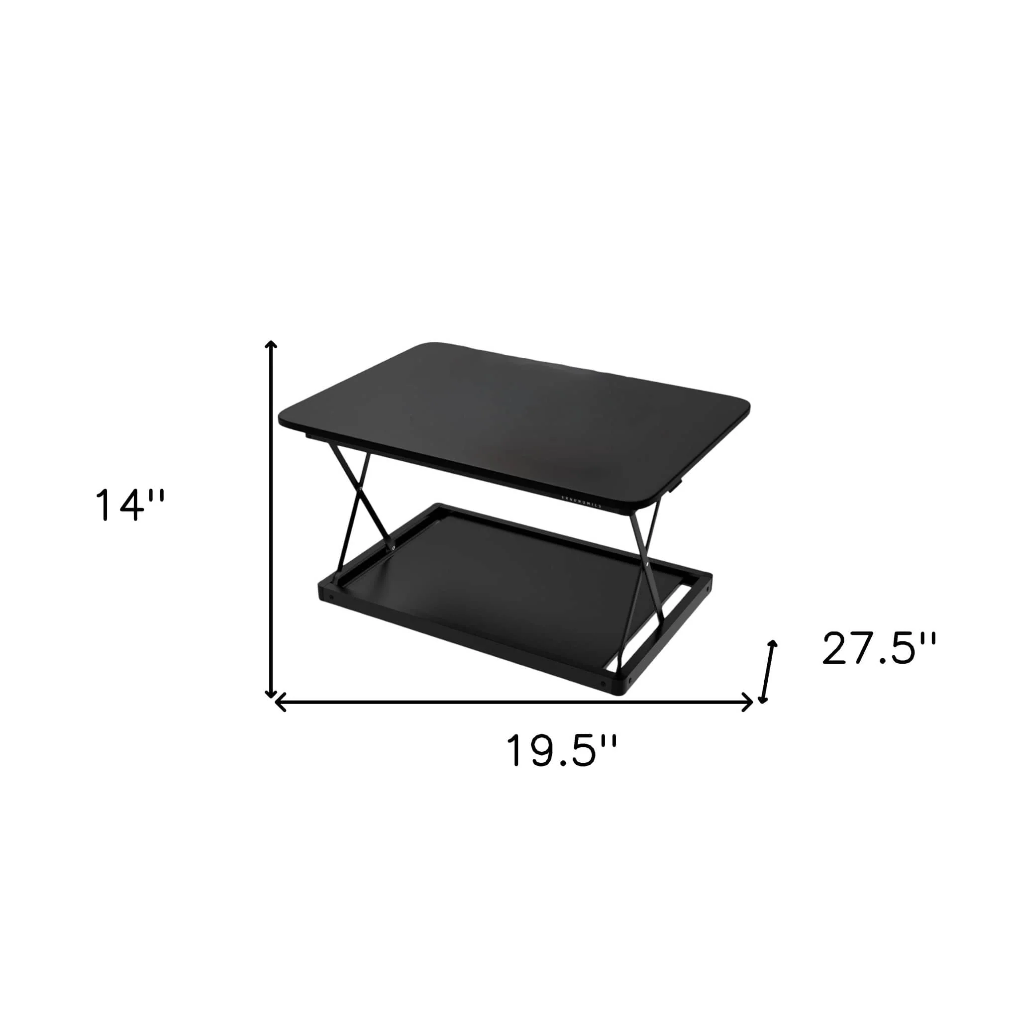 20" Adjustable Black Stainless Steel Standing Desk Converter - Image 7