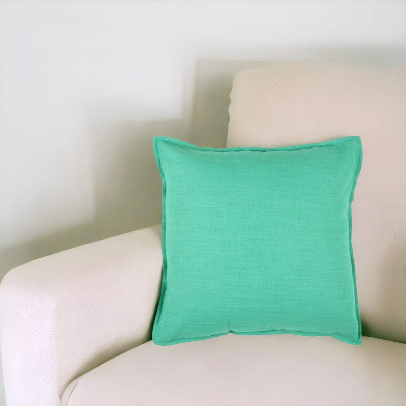 20" Aqua Cotton Throw Pillow - Image 2