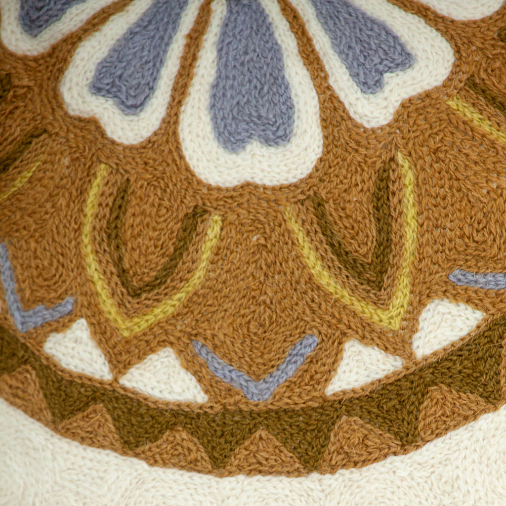20" Beige and Brown Cotton Throw Pillow - Image 5