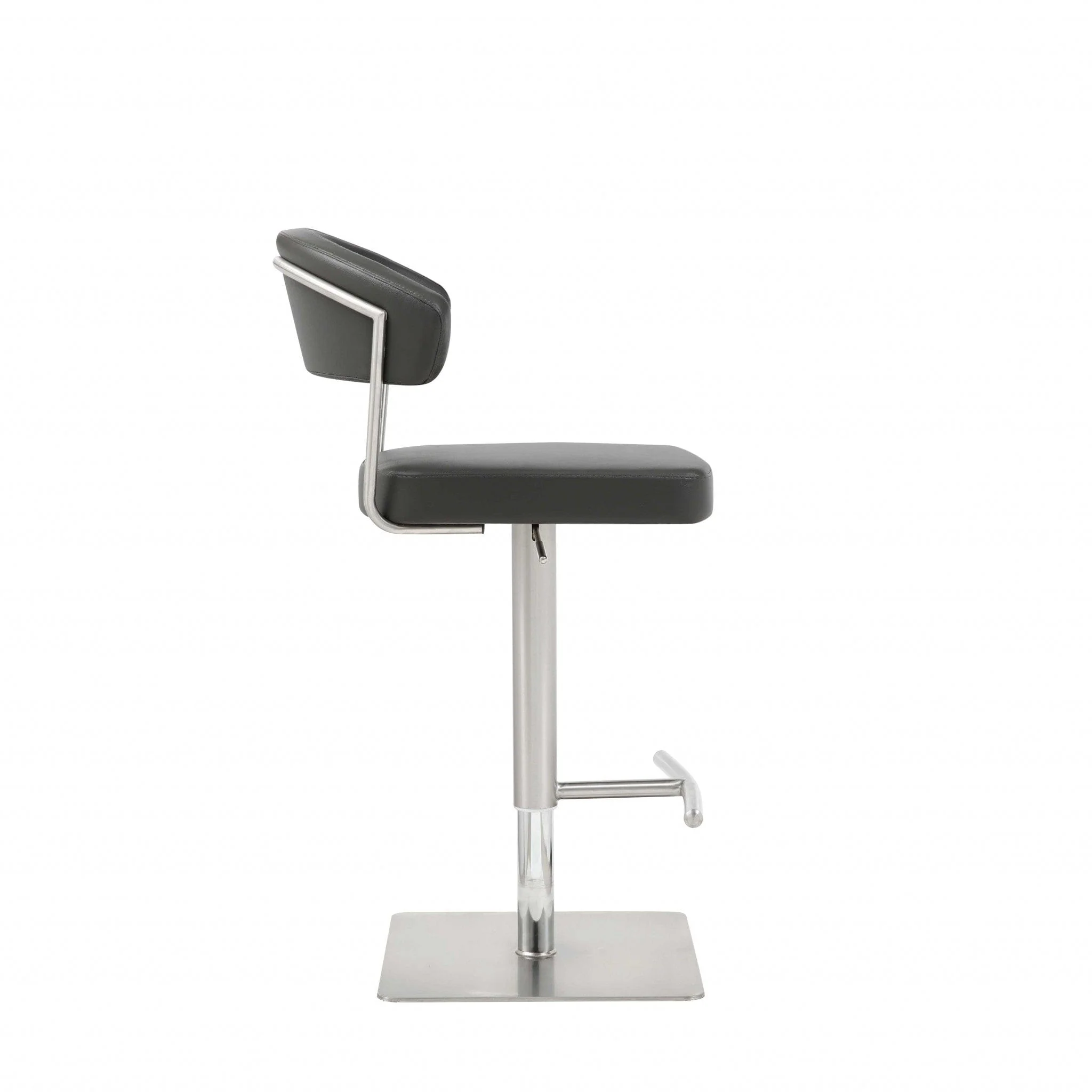 20 " Black And Silver Stainless Steel Bar Chair - Image 3