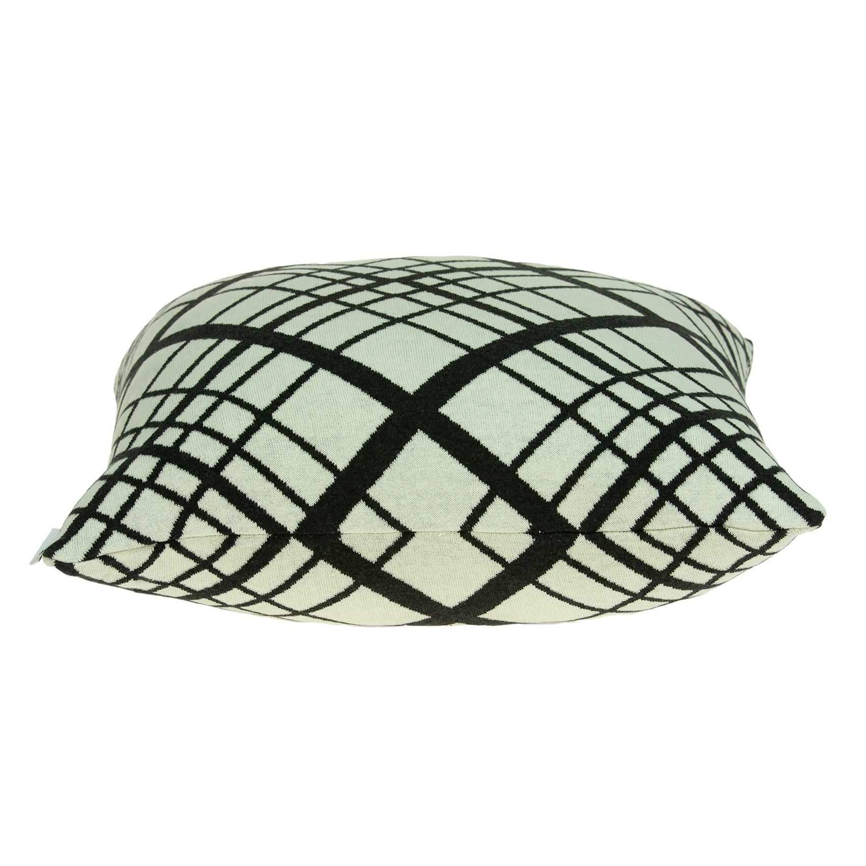 20" Black and White Cotton Throw Pillow - Image 3