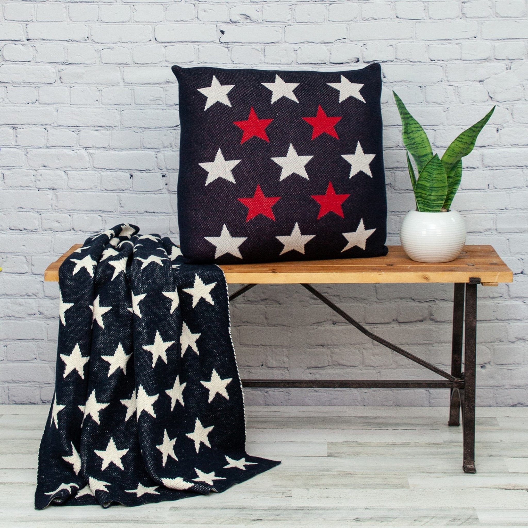 20" Black and White Cotton Throw Pillow - Image 8