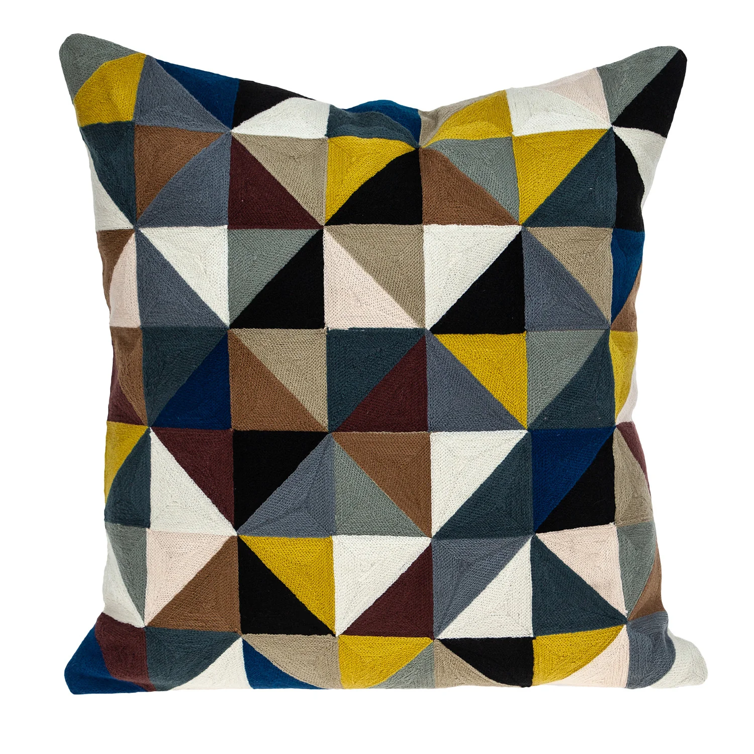20" Black and Yellow Cotton Throw Pillow - Image 2