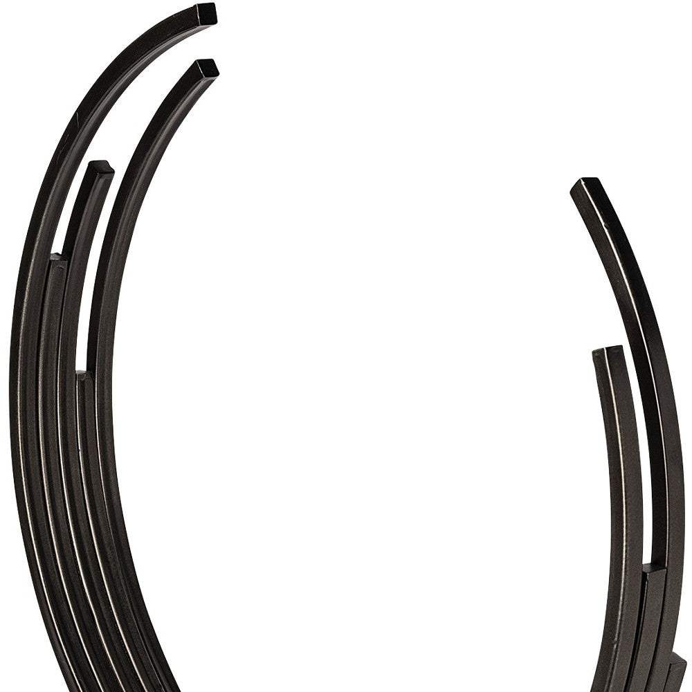 20" Black Iron Modern Abstract Tabletop Sculpture - Image 4