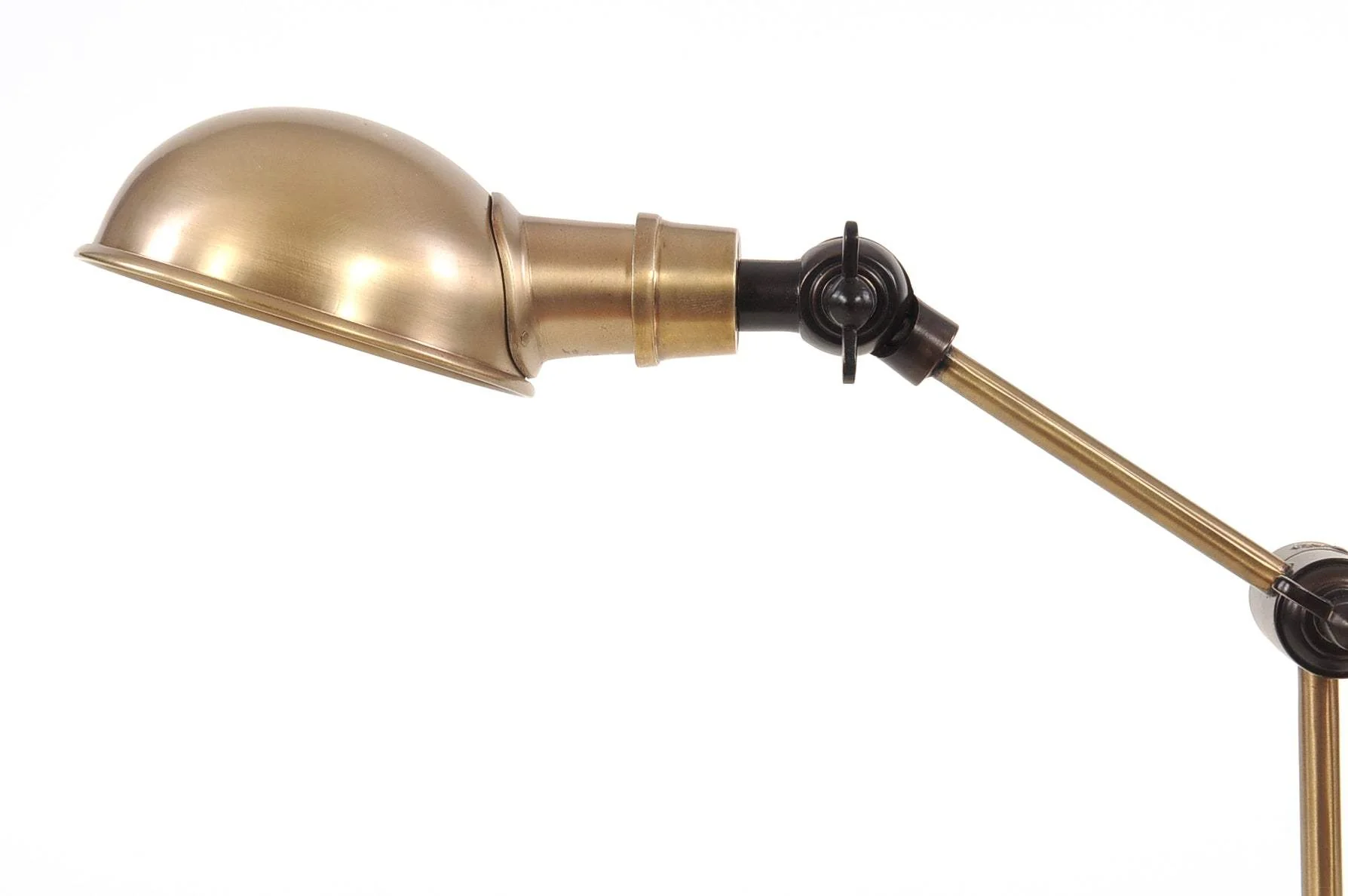 20" Black Metal Adjustable Desk Table Lamp With Gold Bowl Shade - Image 7