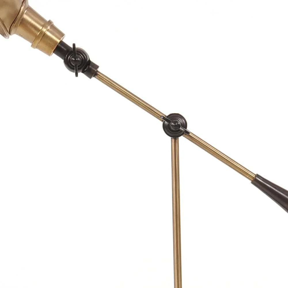 20" Black Metal Adjustable Desk Table Lamp With Gold Bowl Shade - Image 8