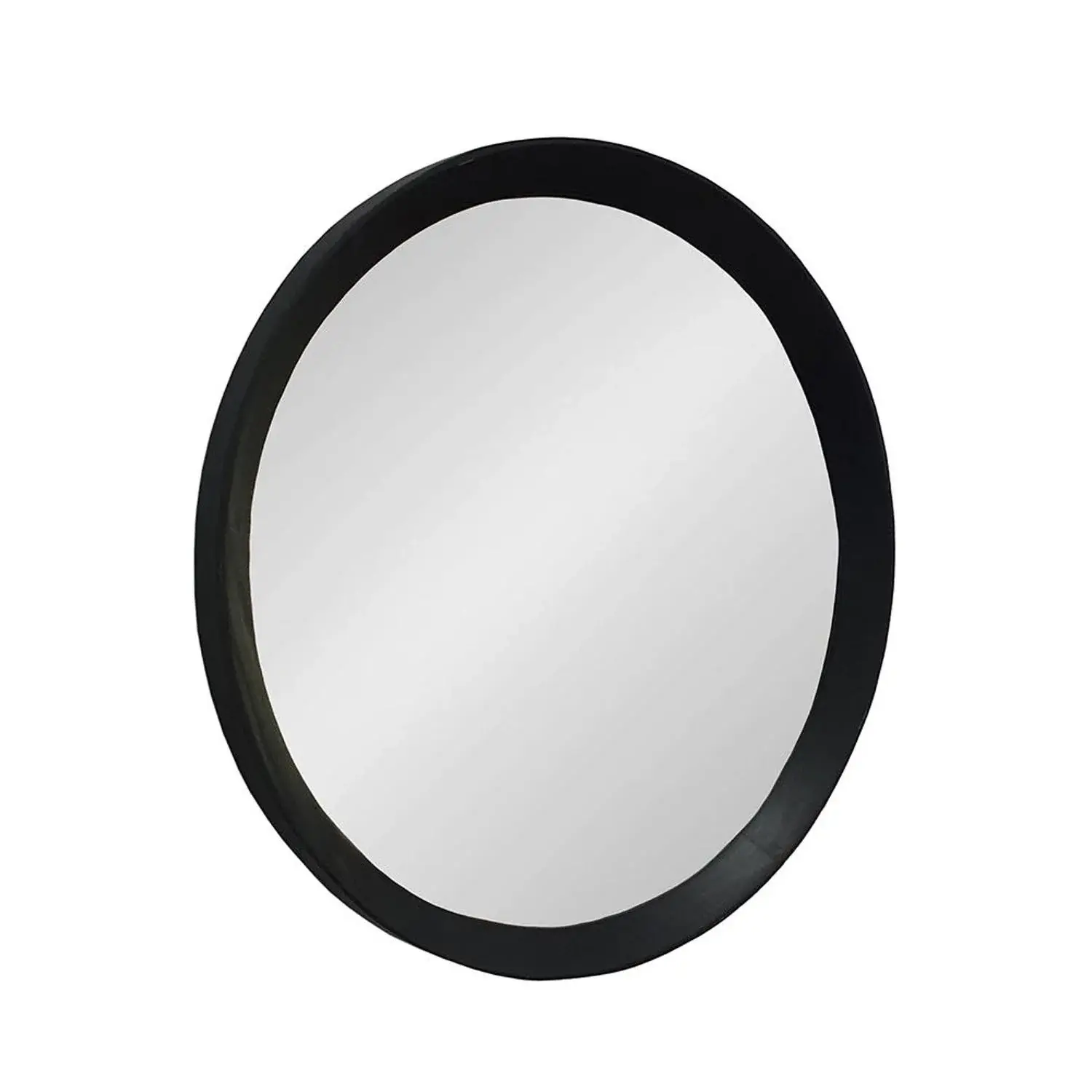 20" Black Round Wood Framed Accent Mirror - Image 2