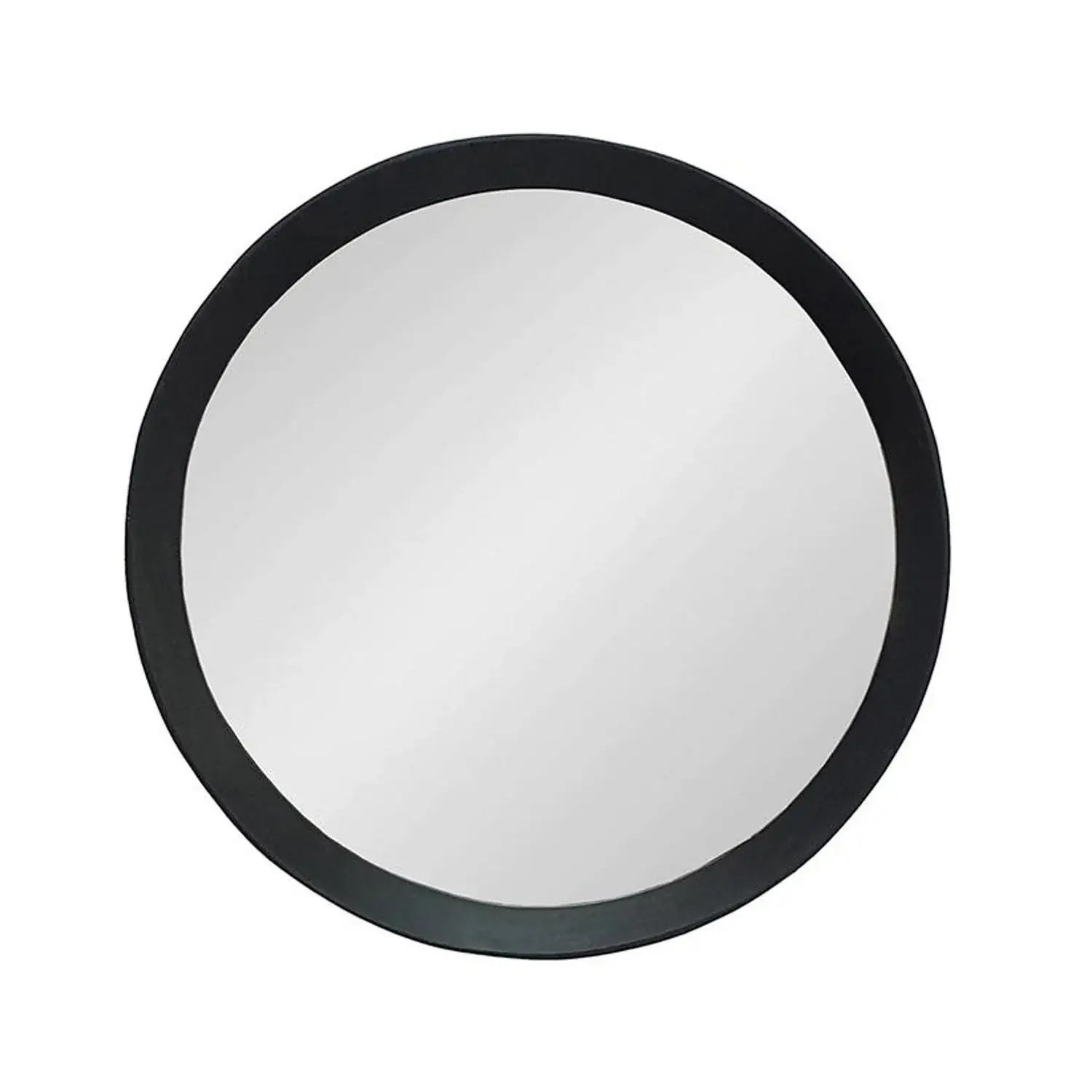 20" Black Round Wood Framed Accent Mirror - Image 3