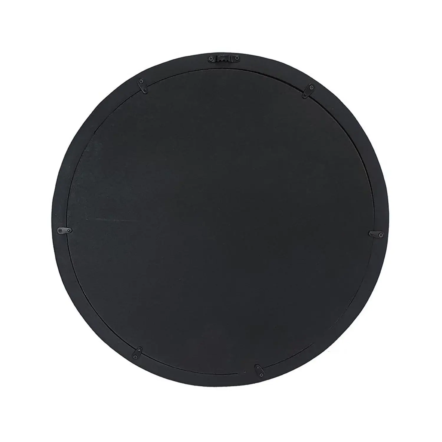 20" Black Round Wood Framed Accent Mirror - Image 4
