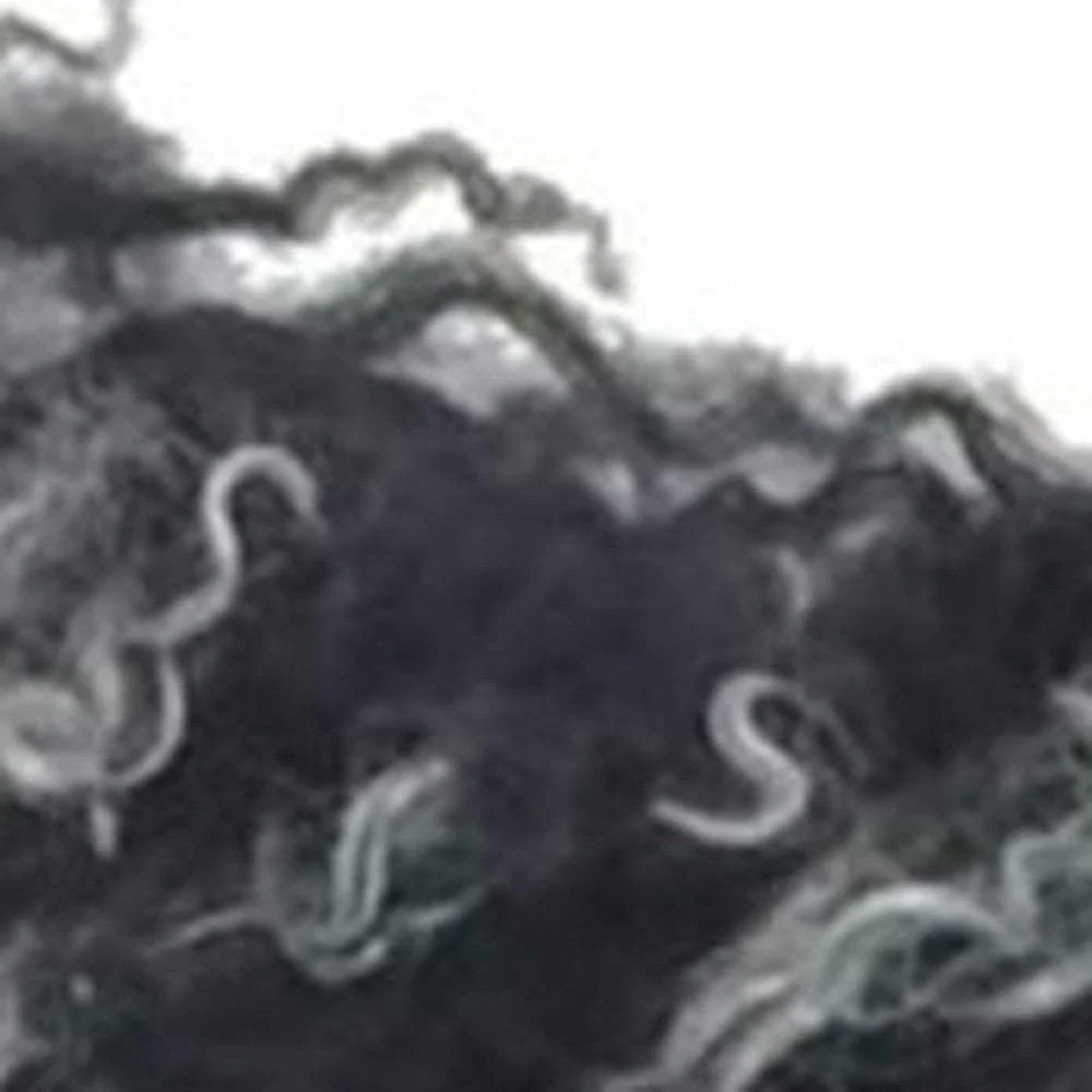 20" Black White Genuine Tibetan Lamb Fur Pillow With Microsuede Backing - Image 3