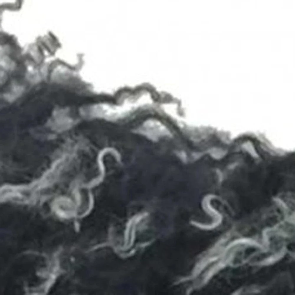 20" Black White Genuine Tibetan Lamb Fur Pillow With Microsuede Backing - Image 4