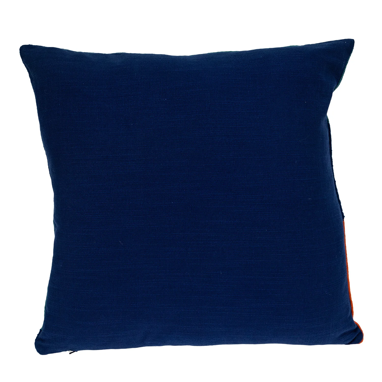 20" Blue and Yellow Cotton Throw Pillow - Image 3