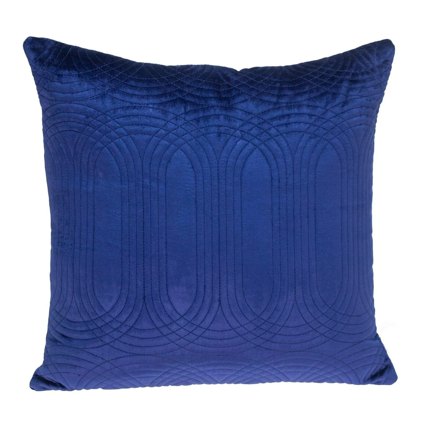 20" Blue Cotton Blend Throw Pillow - Image 2