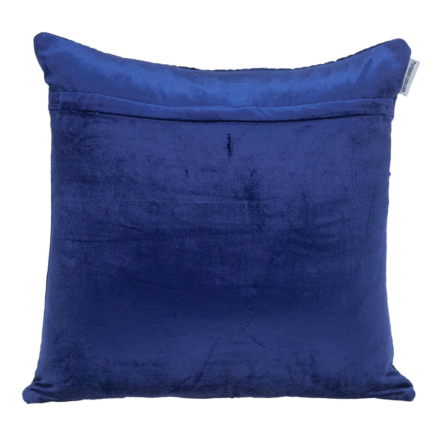20" Blue Cotton Blend Throw Pillow - Image 3