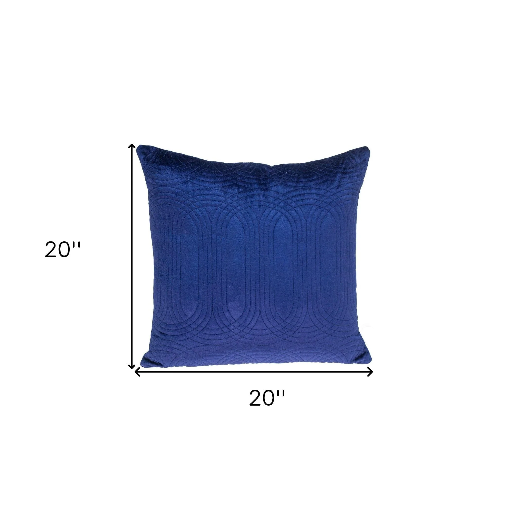 20" Blue Cotton Blend Throw Pillow - Image 5