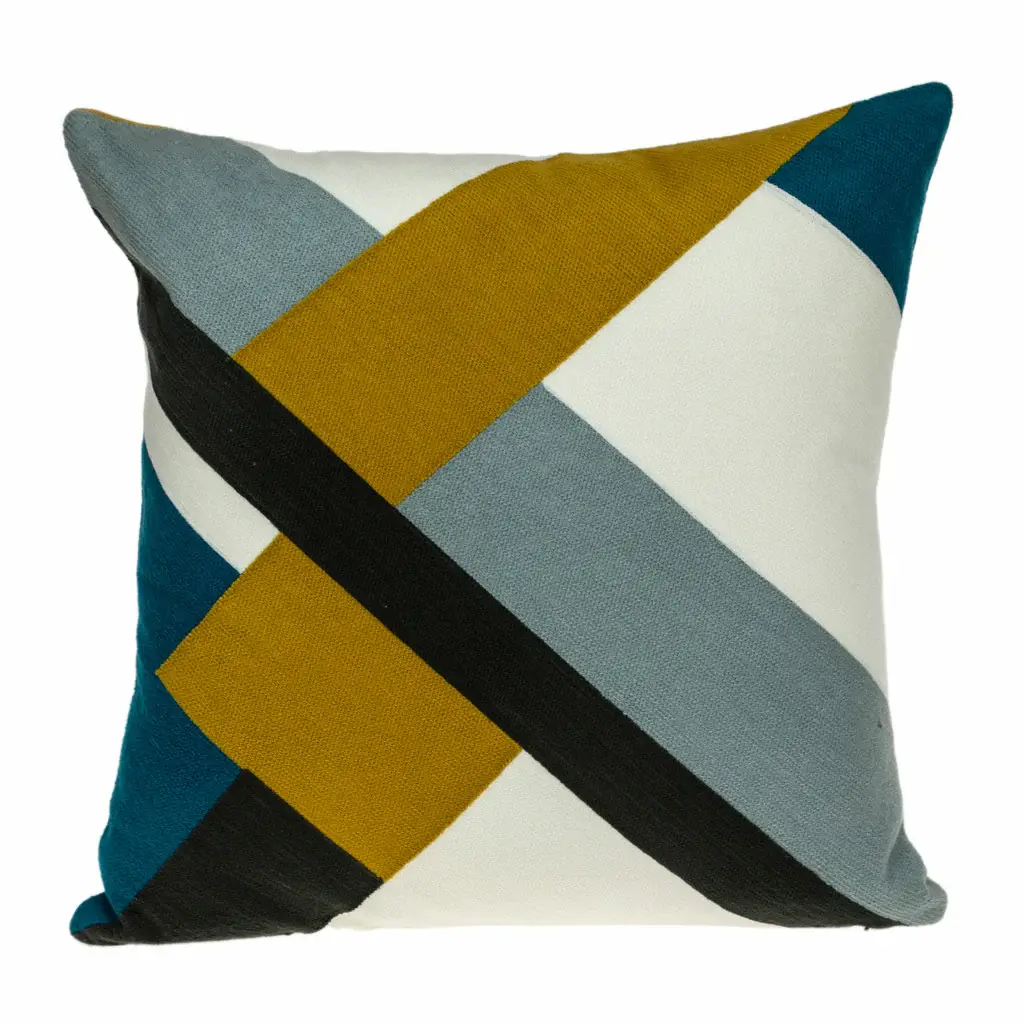 20" Brown and Black Cotton Throw Pillow - Image 2