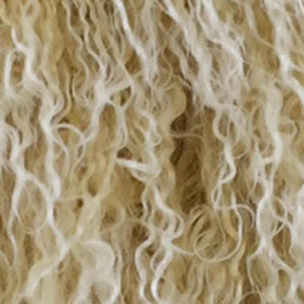 20" Gold Genuine Tibetan Lamb Fur Pillow With Microsuede Backing - Image 3