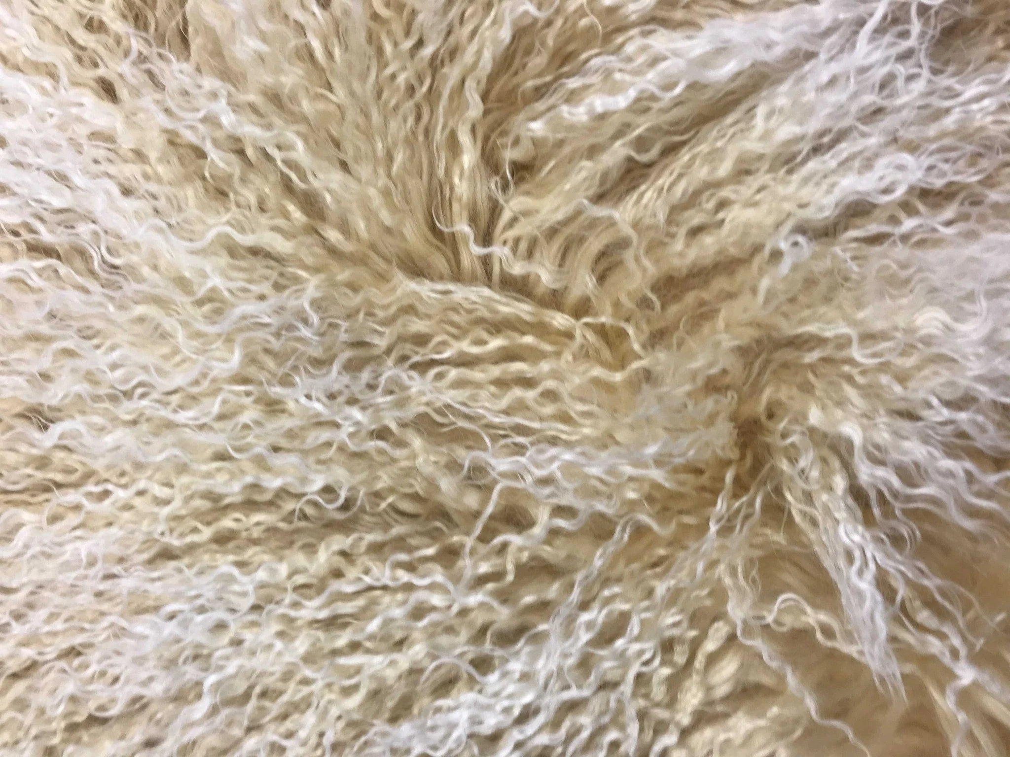 20" Gold Genuine Tibetan Lamb Fur Pillow With Microsuede Backing - Image 6