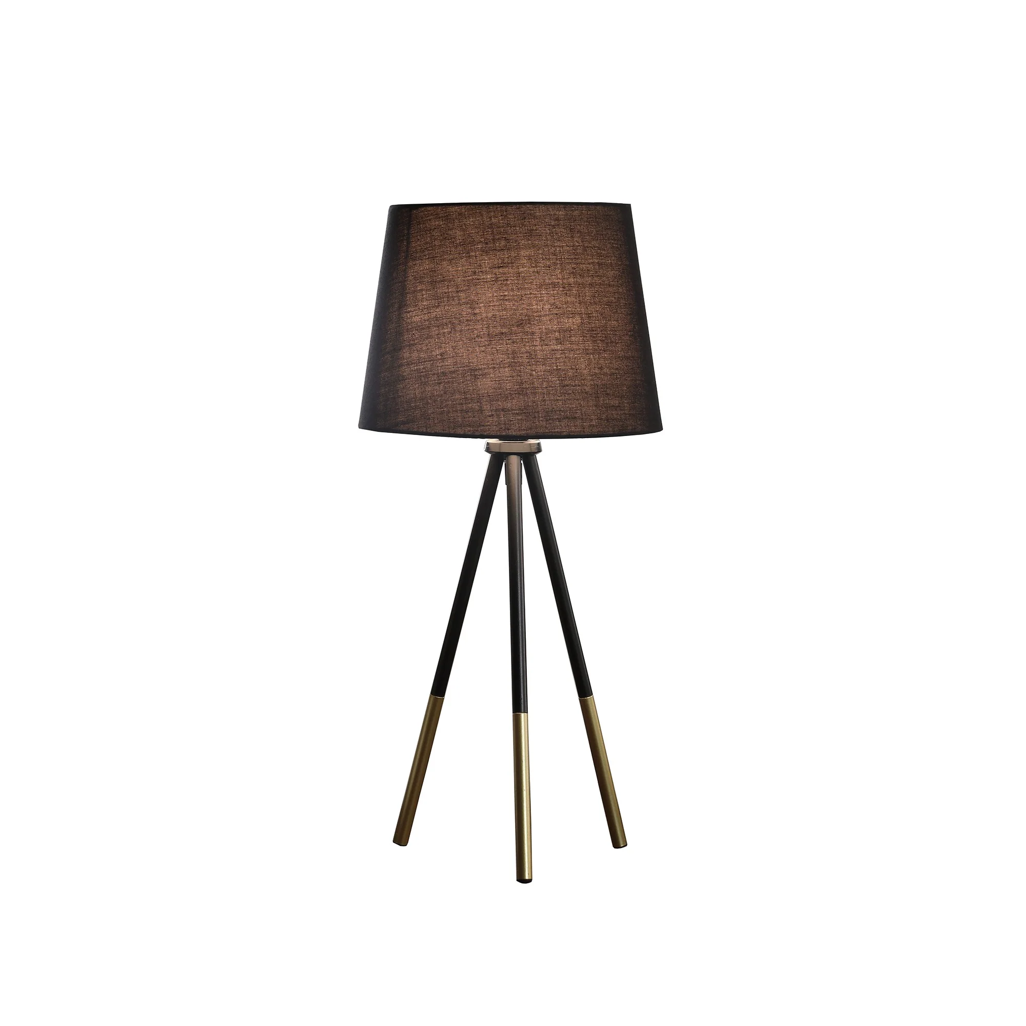 20" Gold Tripod Table Lamp With Black Empire Shade - Image 2