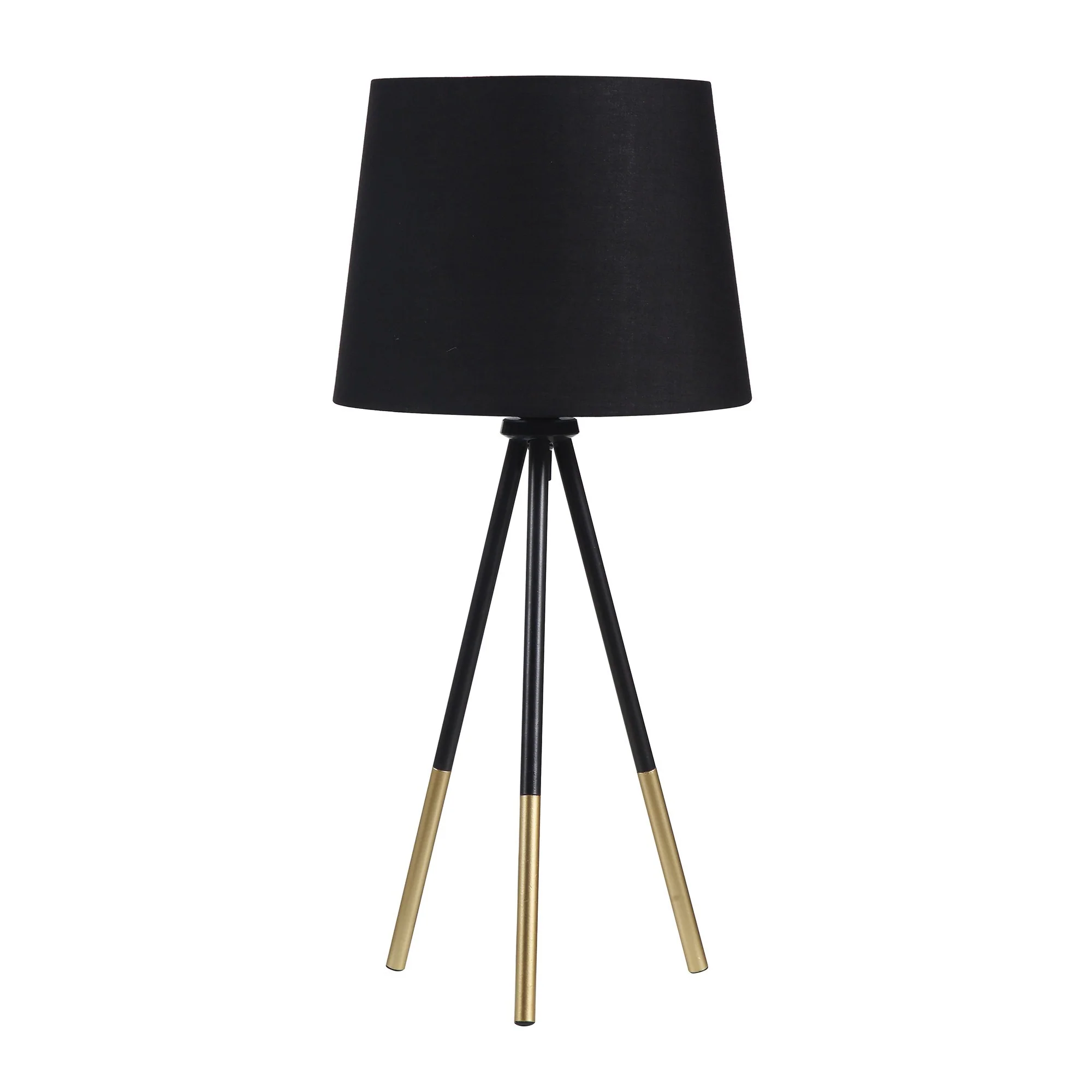 20" Gold Tripod Table Lamp With Black Empire Shade - Image 3