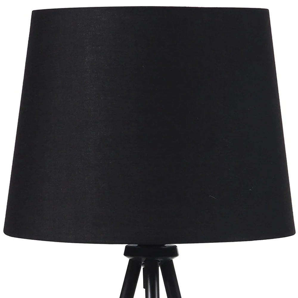 20" Gold Tripod Table Lamp With Black Empire Shade - Image 4