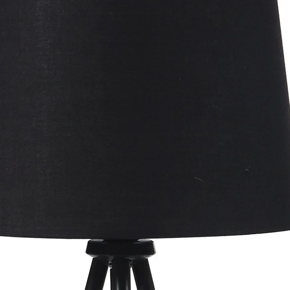 20" Gold Tripod Table Lamp With Black Empire Shade - Image 5