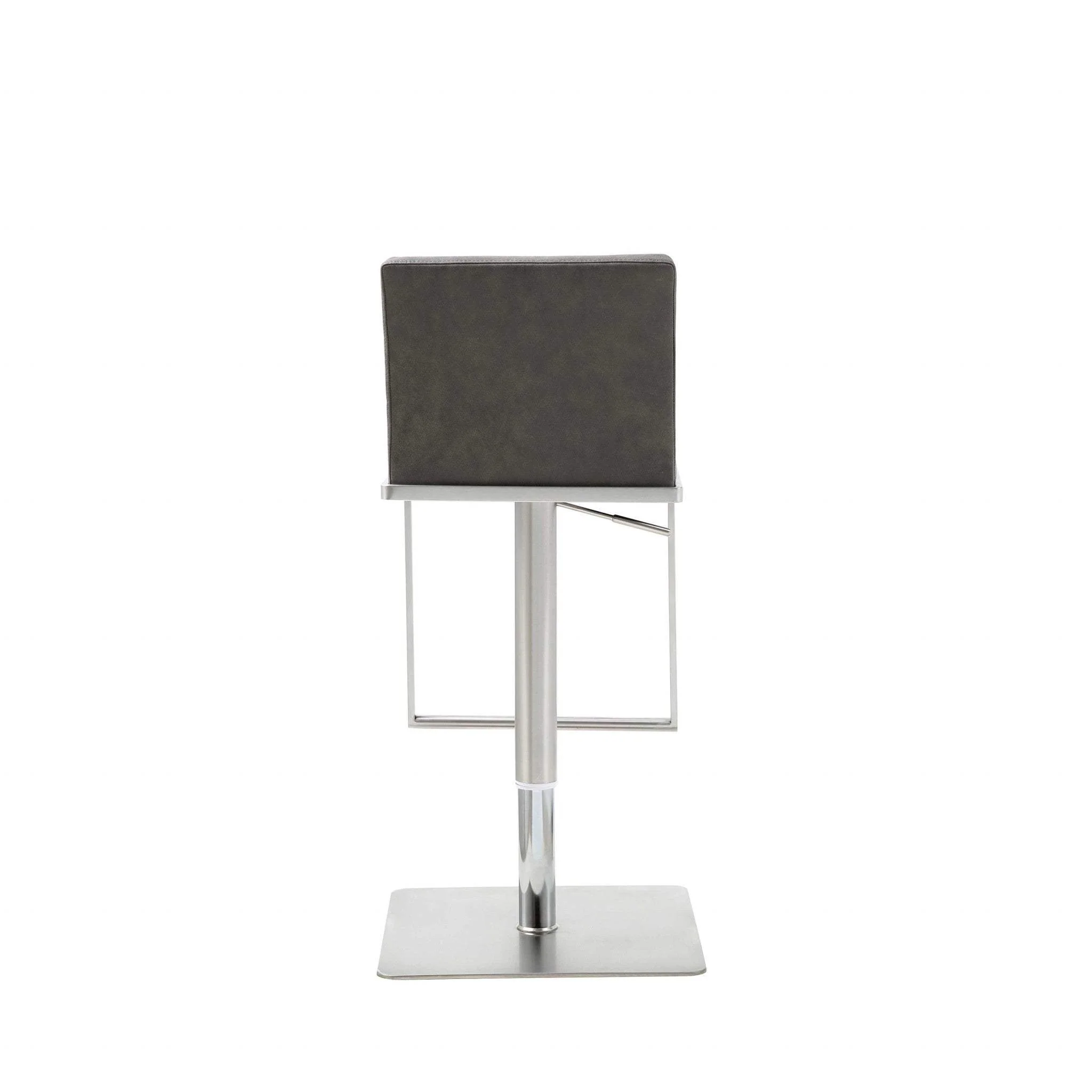 20 " Gray And Silver Stainless Steel Bar Chair - Image 4