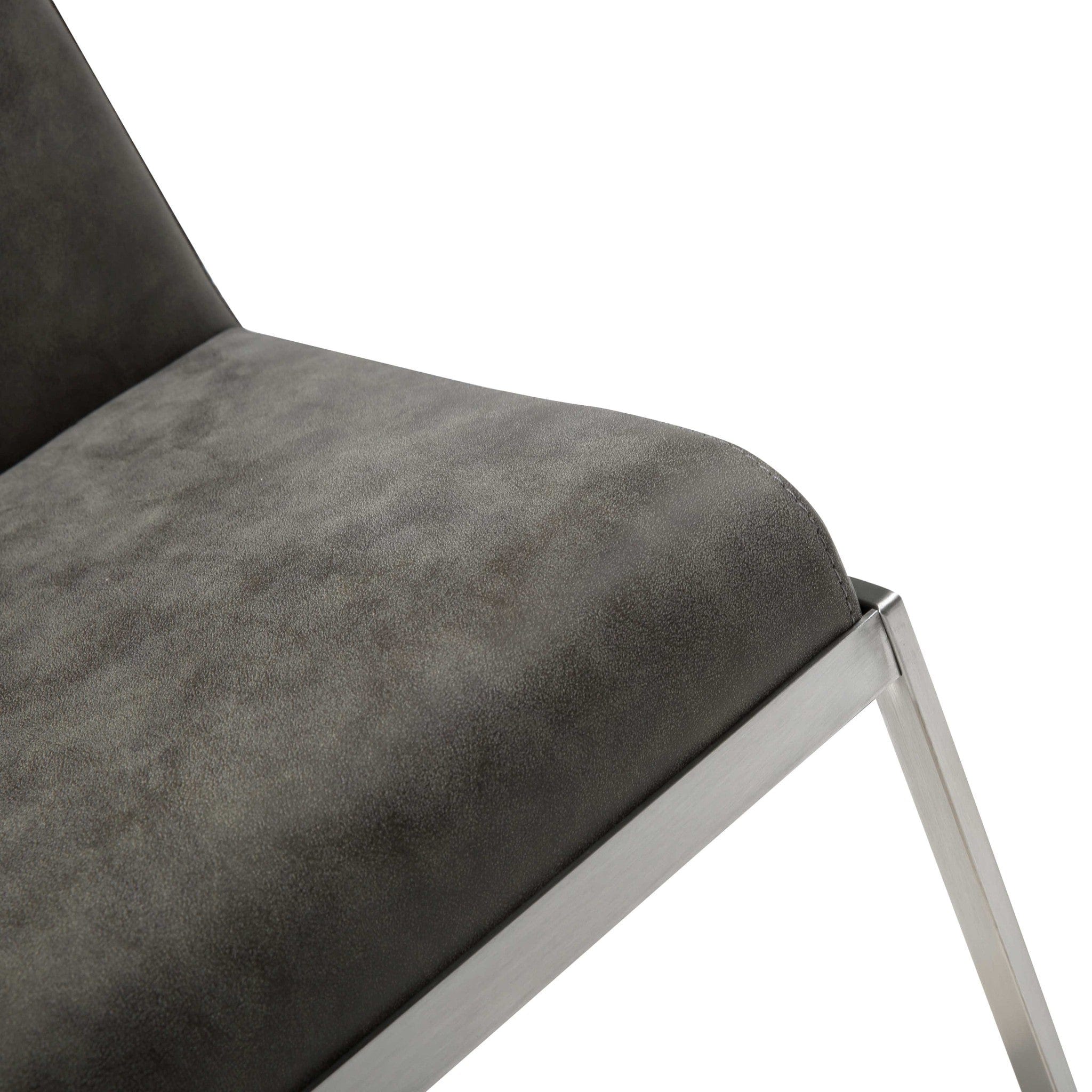 20 " Gray And Silver Stainless Steel Bar Chair - Image 8