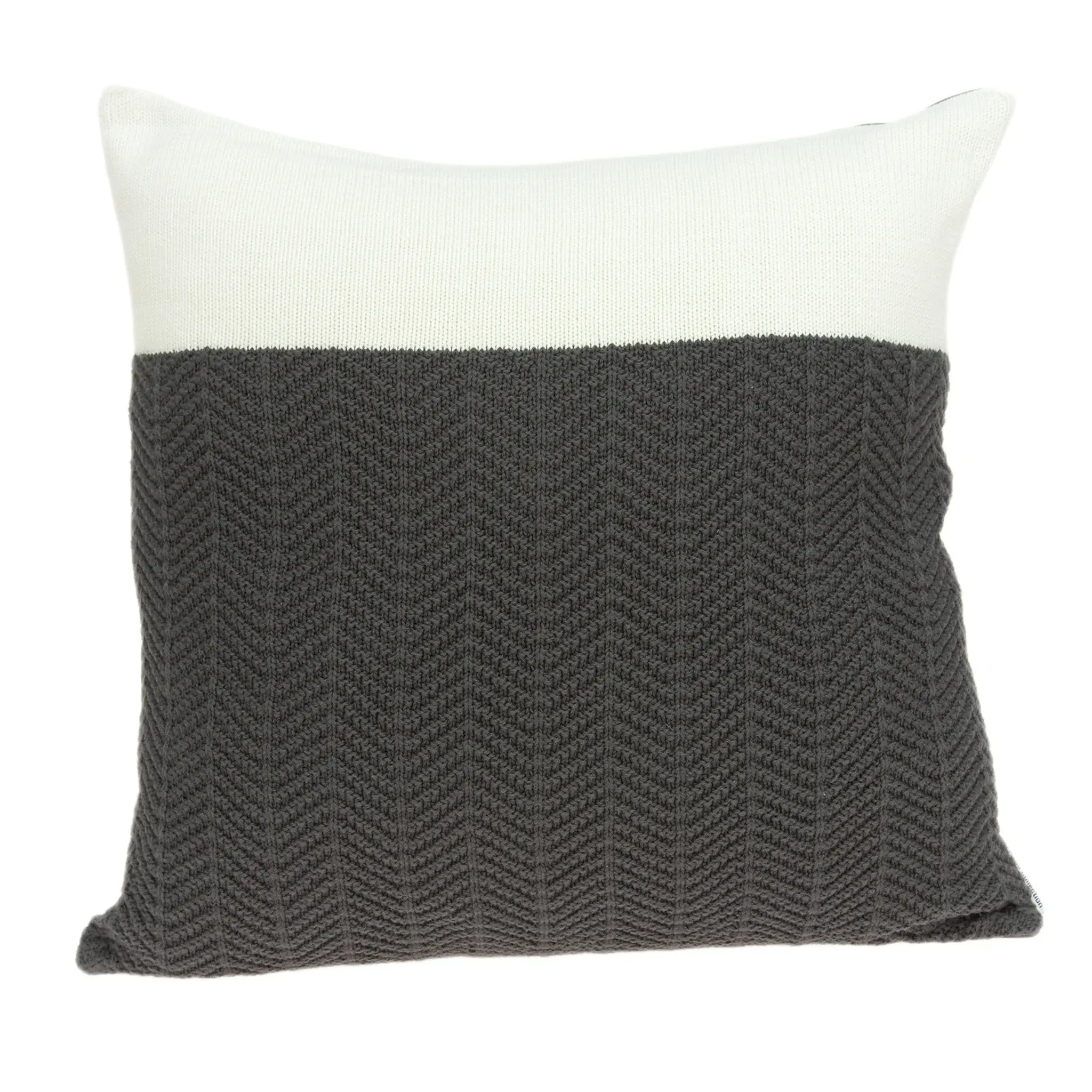 20" Gray Cotton Throw Pillow - Image 2