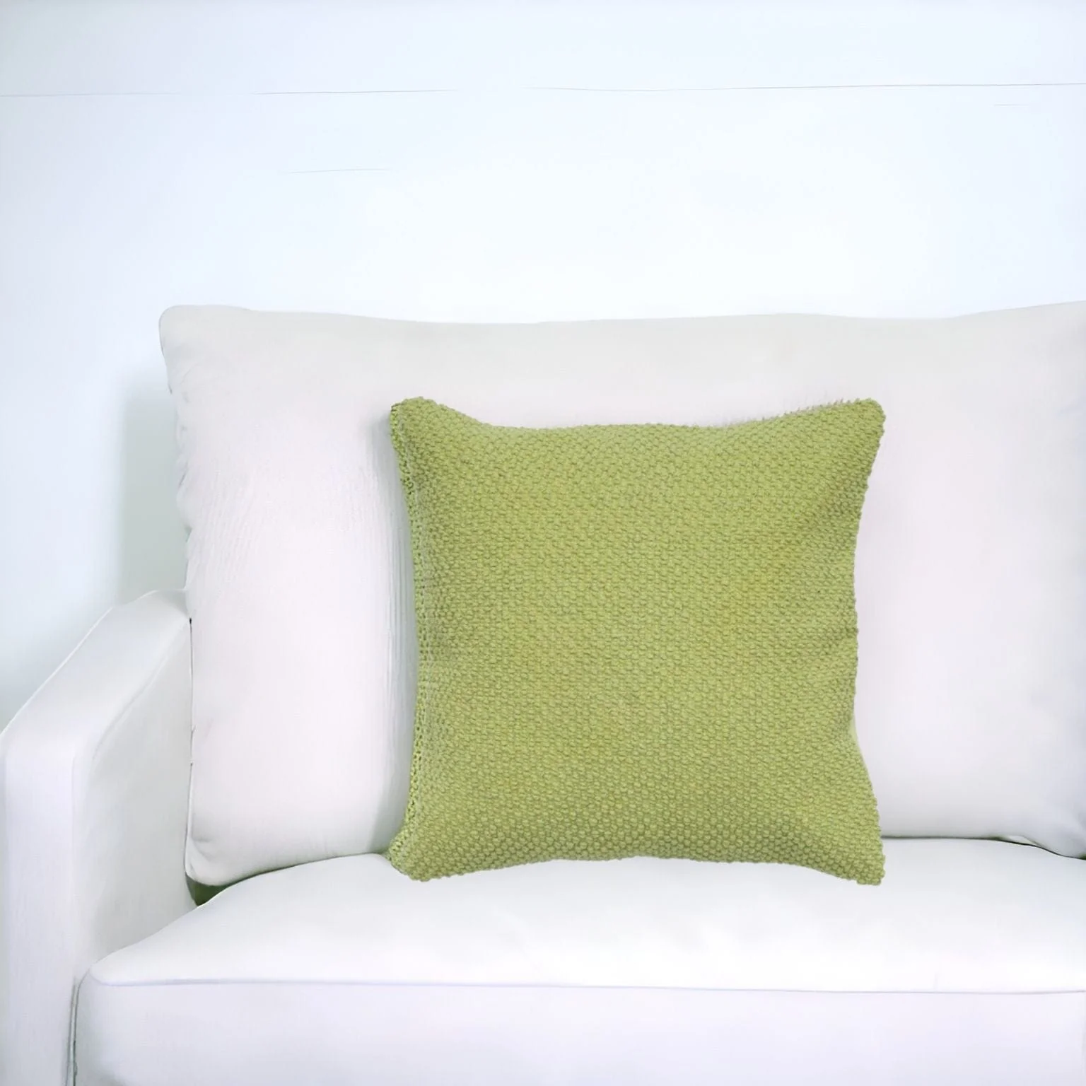 20" Green Cotton Throw Pillow - Image 2
