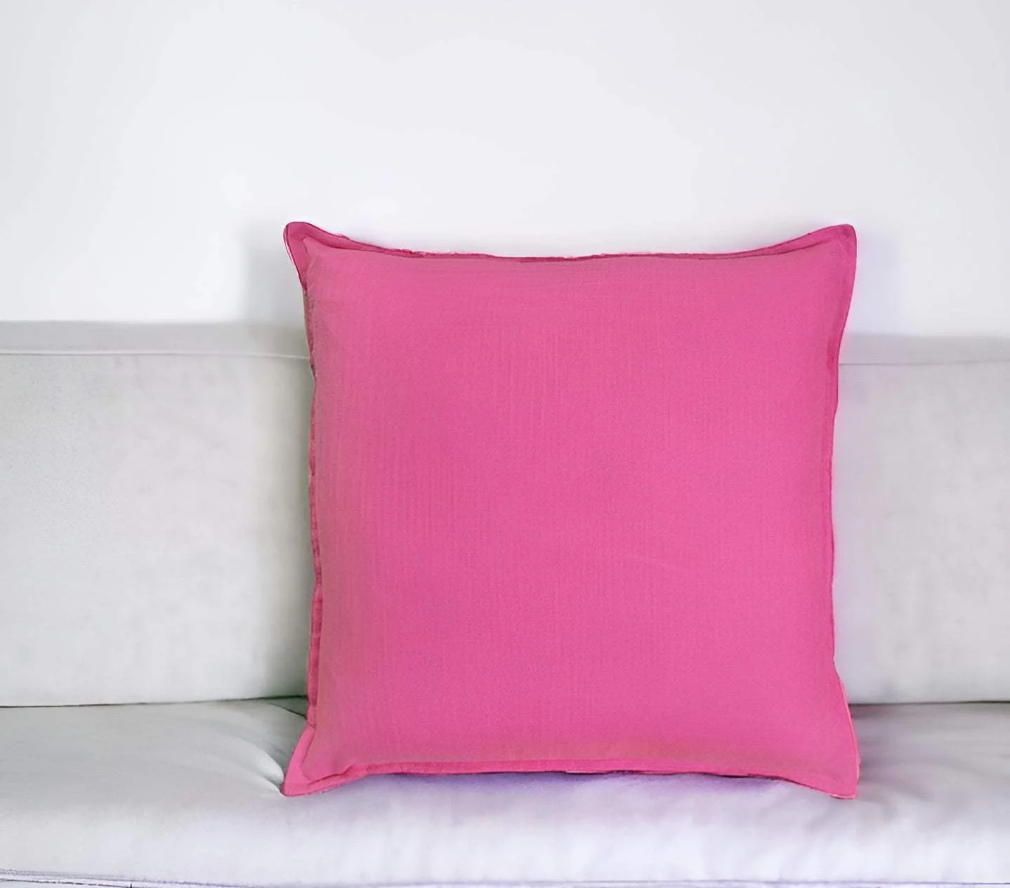 20" Hot Pink Cotton Throw Pillow - Image 2