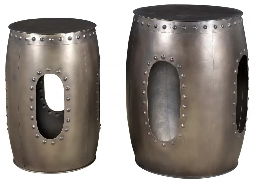 20" Nickel Iron Round End Table - Image 3