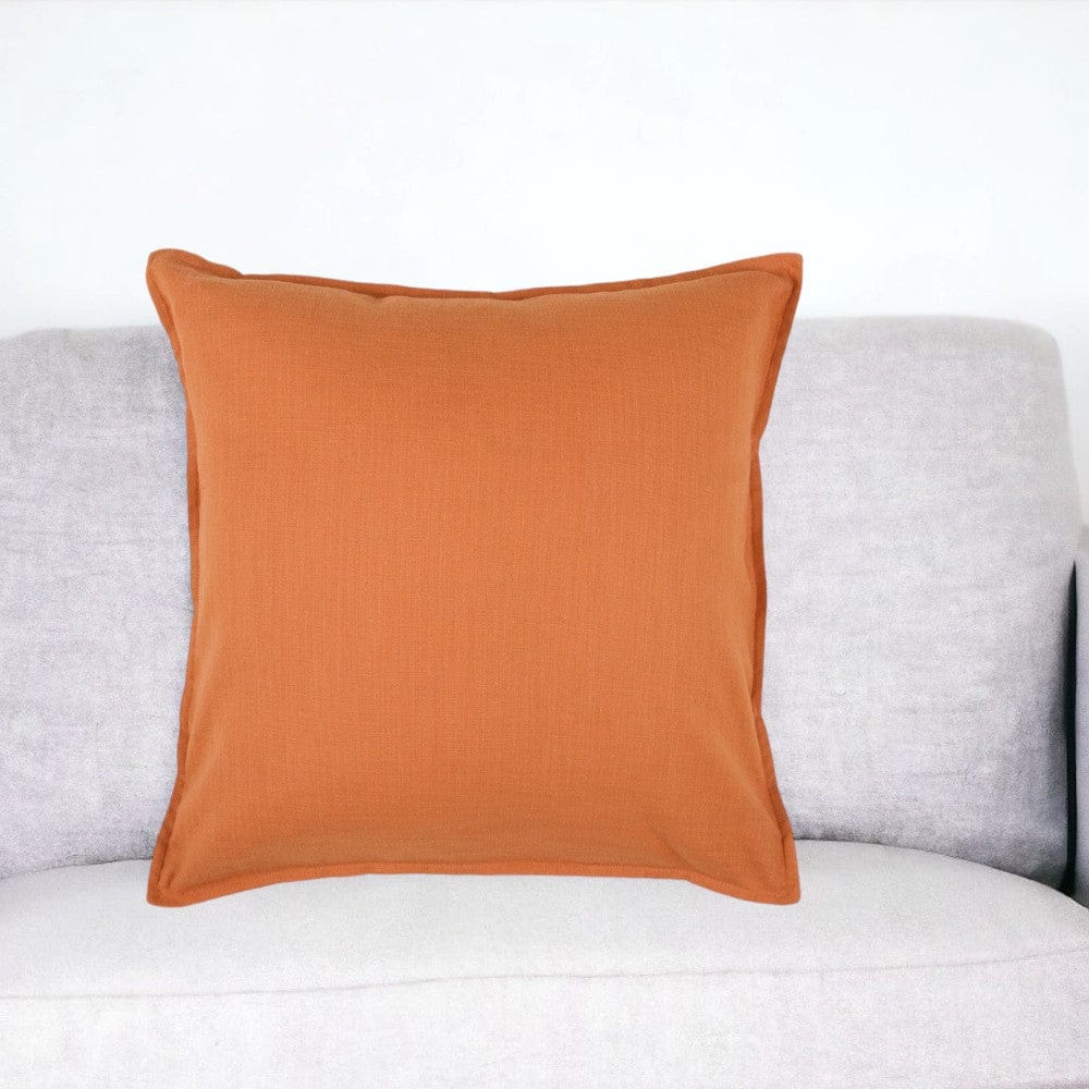 20" Orange Cotton Throw Pillow - Image 2