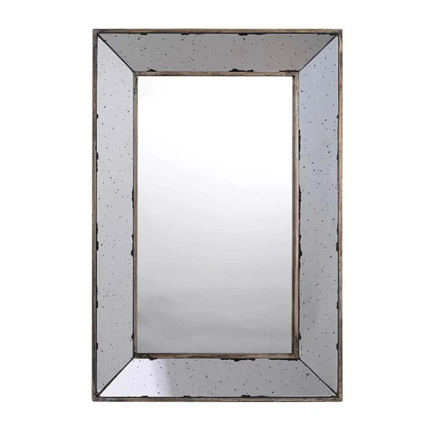 20" Silver Framed Antiqued Accent Mirror - Image 2