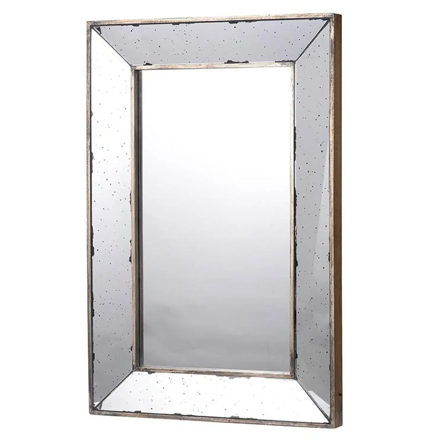 20" Silver Framed Antiqued Accent Mirror - Image 3