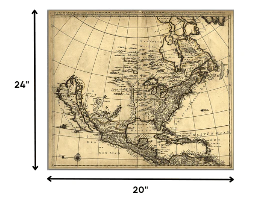 20" X 24" Map Of North America C1685 Vintage Poster Wall Art - Image 5