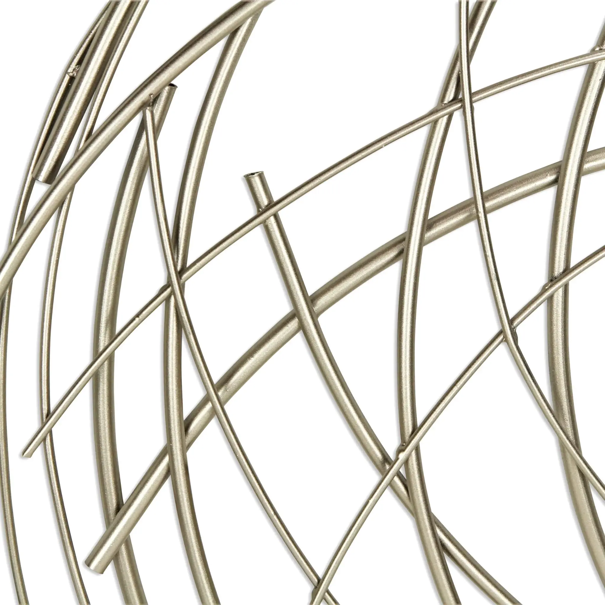 26" Silver Metal Abstract Round Hanging Wall Art Decor - Image 6