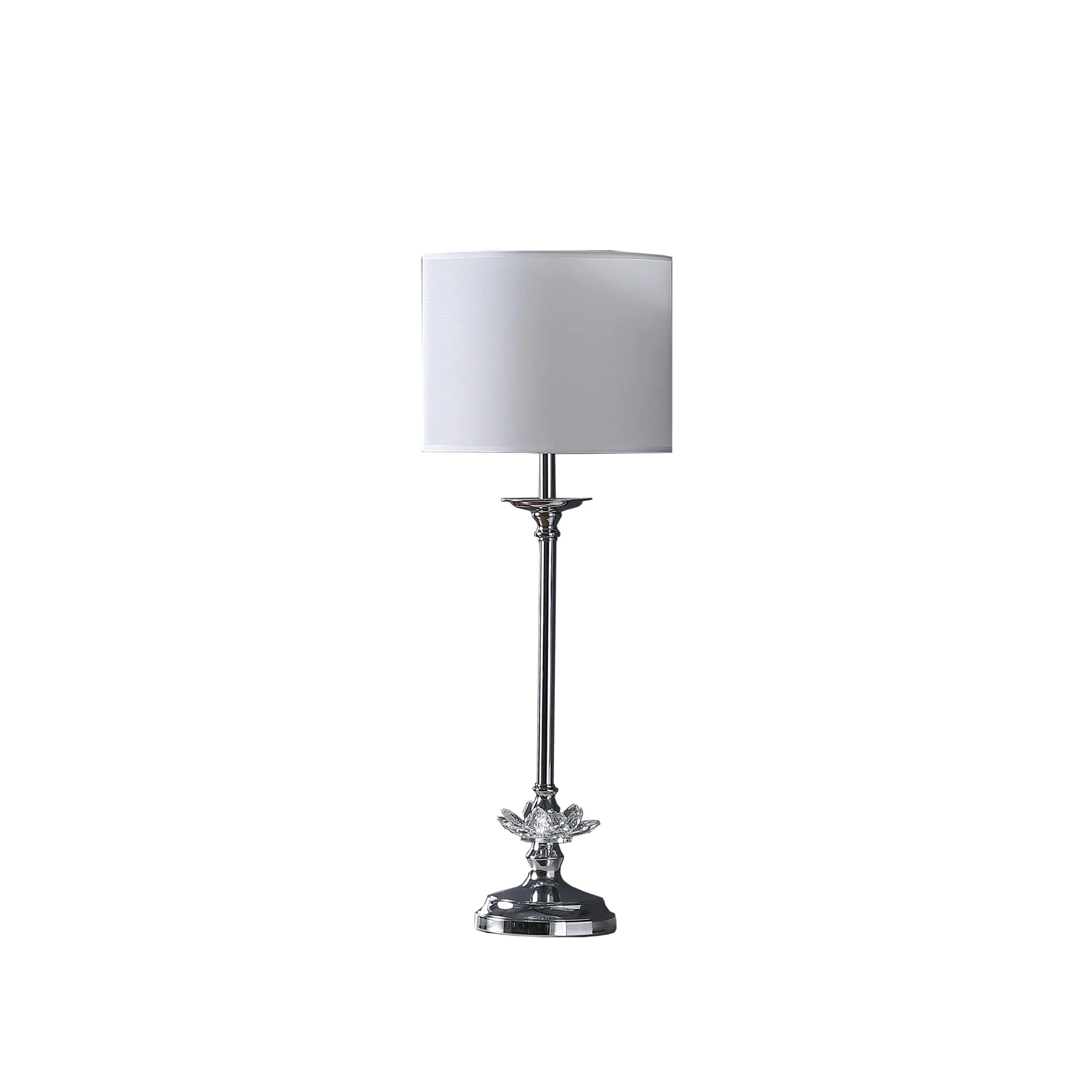 26" Silver Metal Table Lamp With White Globe Shade - Image 2