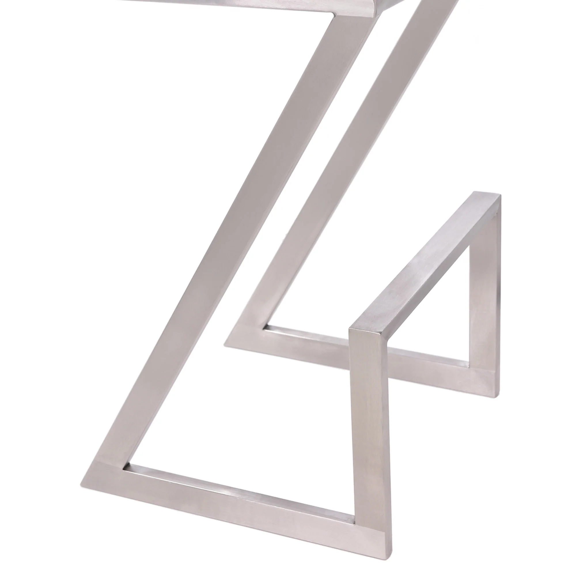 26" White And Silver Iron Backless Counter Height Bar Chair - Image 6
